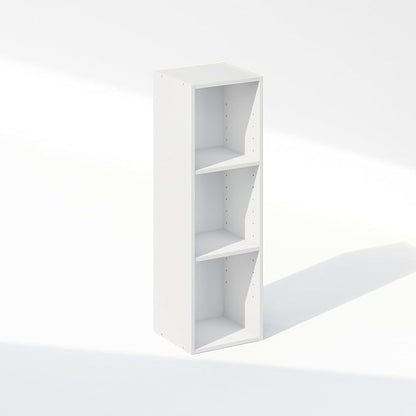 Furinno Reed 3-Tier Closet Organizers and Storage, Closet Organizer, Open Shelf Closet Storage, for Wardrobe, Bedroom, Living Room, 10-Inch Width, White