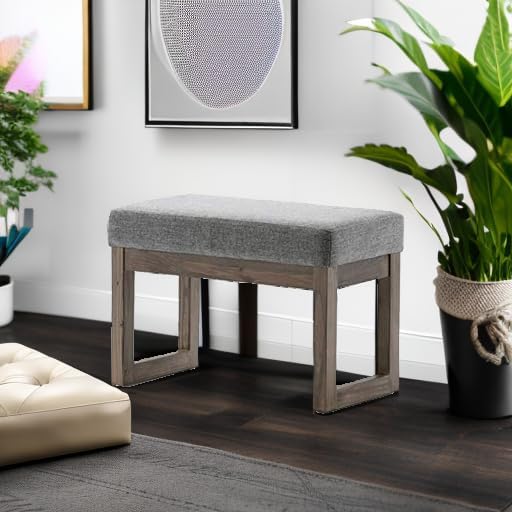 SIMPLIHOME Milltown Small Ottoman Bench