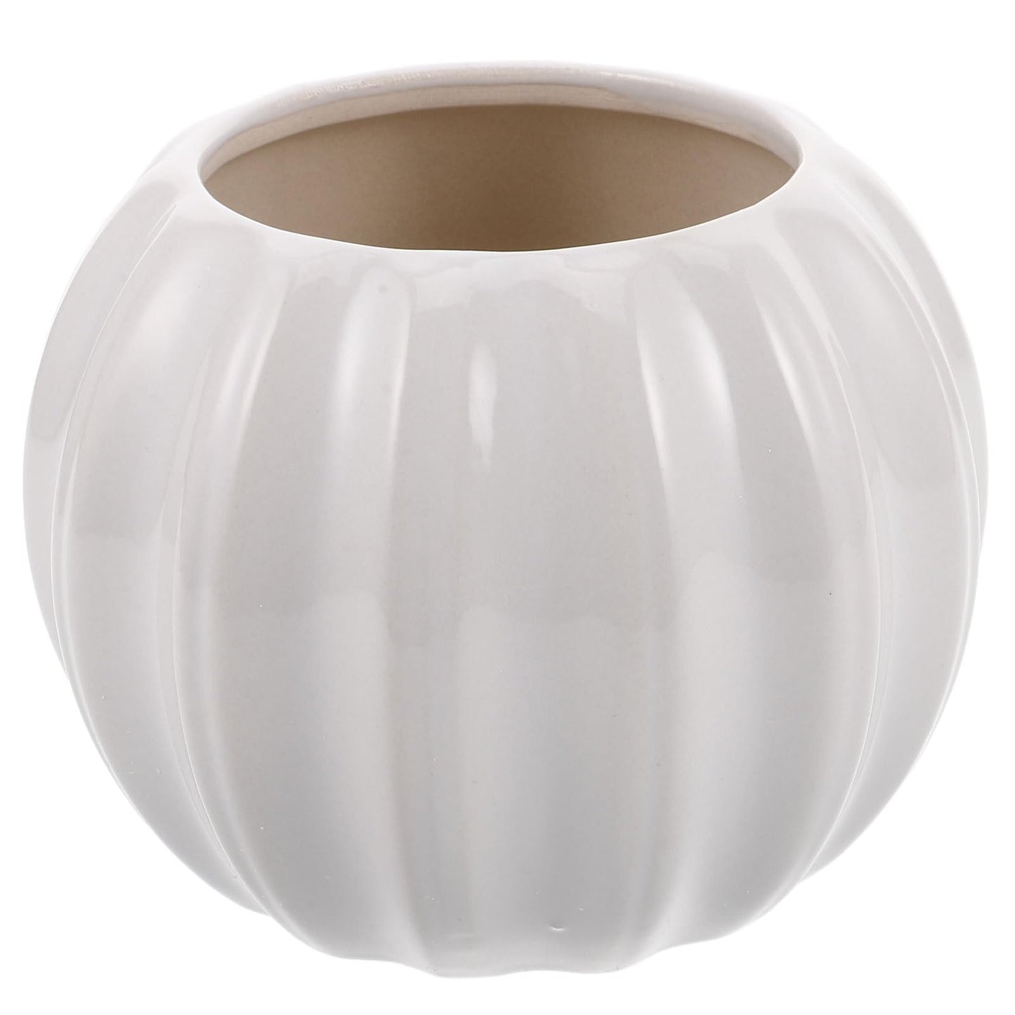 PRETYZOOM Creative Pumpkin-Shaped Ceramic Vase,14x11cm Simple Dried Flower Holder for Home Decor Compact Floral Display Pot for Office Living and Study
