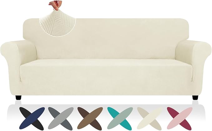 ZNSAYOTX Oversized Super Stretch Couch Cover, New Striped Sofa Covers