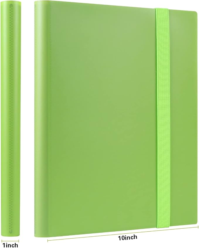 GEAoffice Card Binder, 9 Pockets Trading Card Album Folder, 360 Side Loading Pocket Binder for Sports&Game Cards, MTG and Other TCG, Light Green