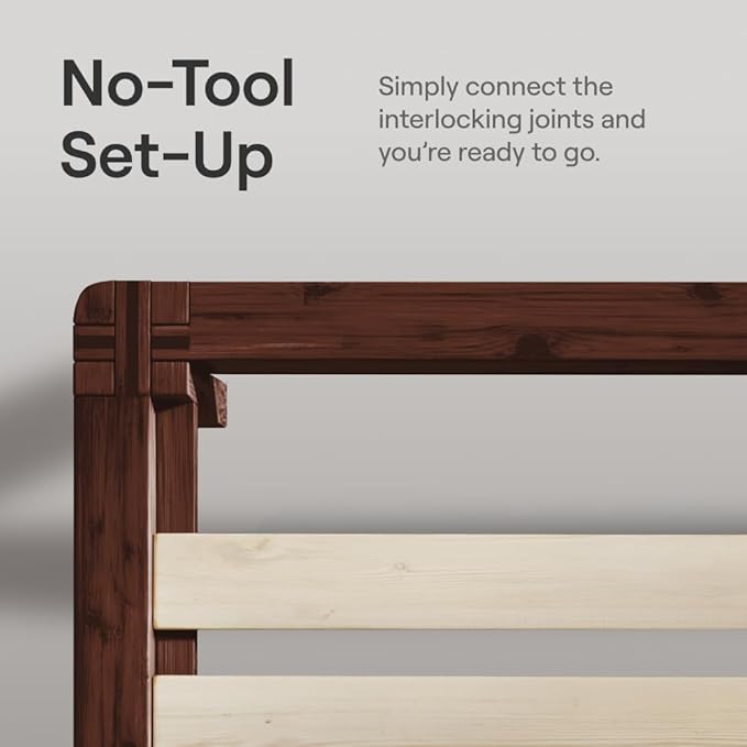 Nectar Bamboo Platform Bed Frame & Upholstered Headboard