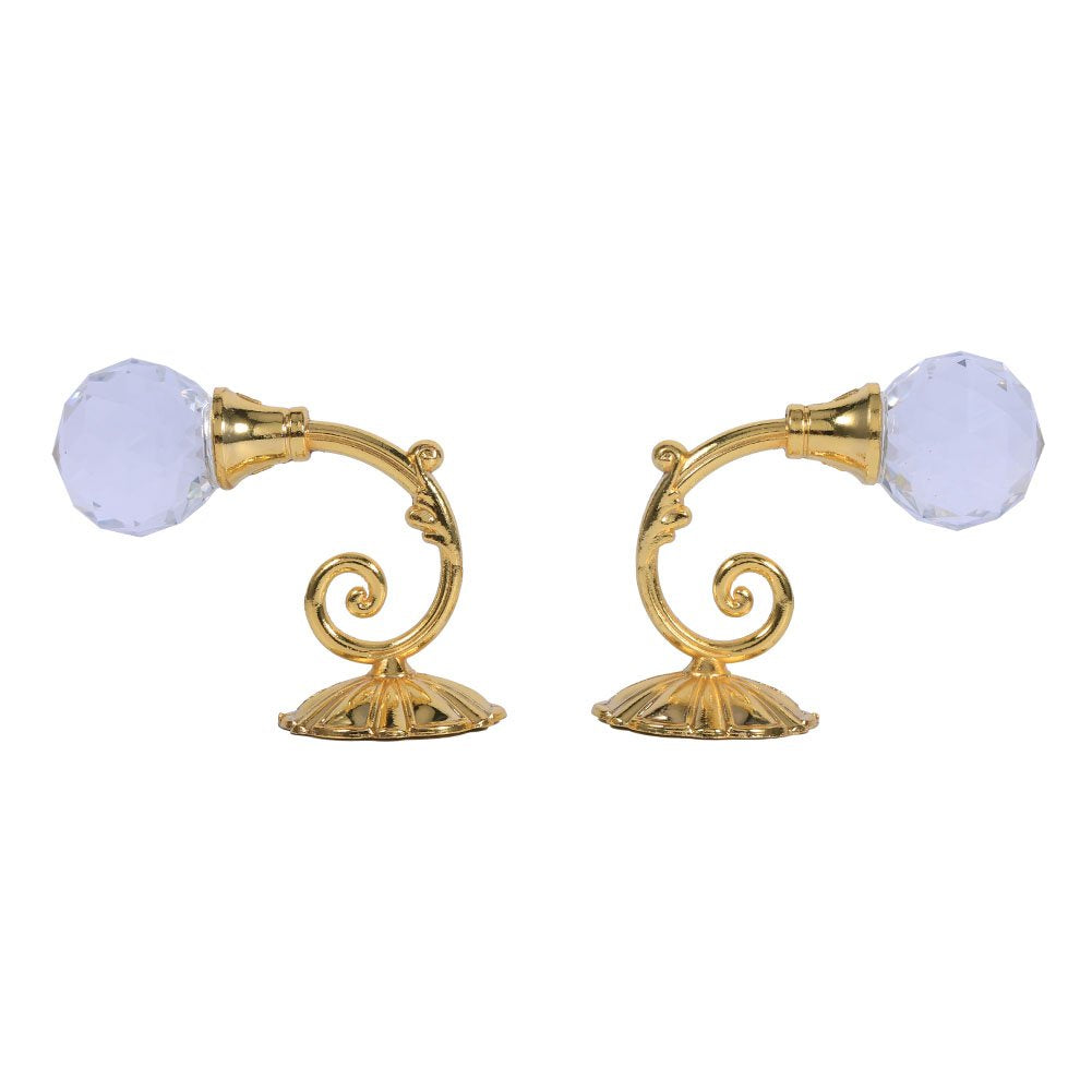 Marhynchus Crystal Hanger, 2X Heavy Metal Curtain Tiebacks with Gold Finish, Decorative Wall Mounted Window Treatment Holdbacks, 1.57x2.44 inches, 0.167 kg