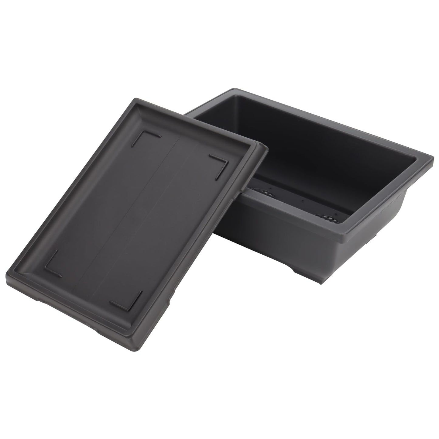 MANCHAP 3 Pack 11 Inch Large Plastic Bonsai Training Pots, Rectangular Bonsai Pot with Drainage Tray, Plant Flower Growing Bonsai Tree Planter for Garden, Yard, Home