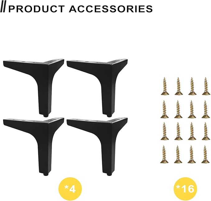 AODIOU Furniture Legs Metal feet: Couch Legs 6 Inch Sofa Cabinet Legs