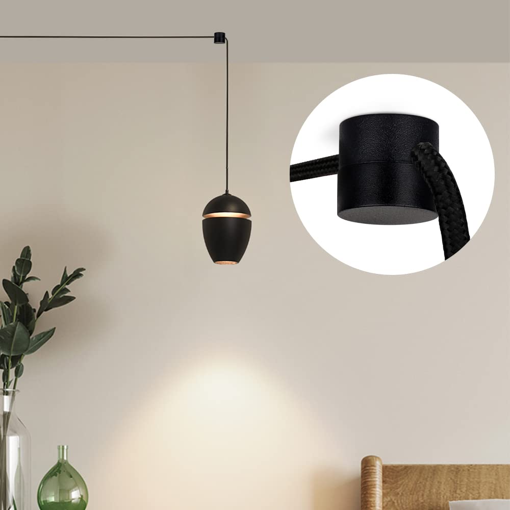 Zevnico 6 Pack Swag Hooks for Ceiling Light, Black Pendant Light Hanging Hook, DIY Lamp Hanging Electric Wire Cable Cord Chandelier Fixture Hardware Wall Hook