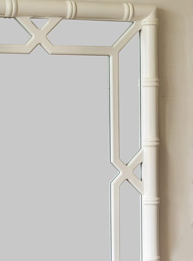 Bamboo-Look Solid Wood Window Pane Mirror 23" X 31"