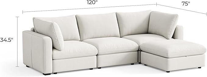 LINSY HOME Oversized Modular Sectional Sofa, 3 Seat Sofa Couches