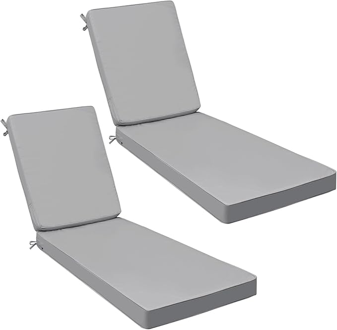 AAAAAcessories Outdoor Chaise Lounge Cushions, Fade-Resistant, Waterproof Patio