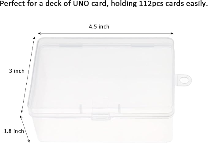 Plastic UNO Card Box Case, High Capacity Playing Card Case Holder Storage Box, Clear Card Deck Case (NO Cards) (Set of 8)