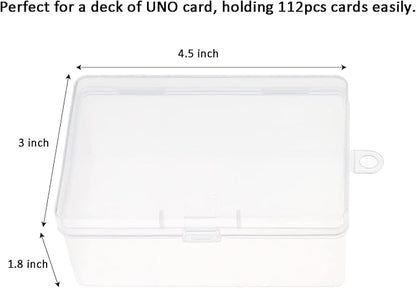 Plastic UNO Card Box Case, High Capacity Playing Card Case Holder Storage Box, Clear Card Deck Case (NO Cards) (Set of 8)