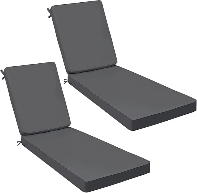 AAAAAcessories Outdoor Chaise Lounge Cushions, Fade-Resistant, Waterproof Patio