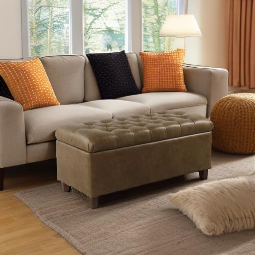 Homepop Home Decor | Button Tufted Storage Bench | Ottoman Bench