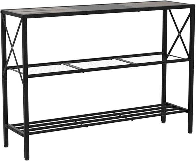 Hoctieon Industrial Console Table, 3 Tier Entryway Table, Hallway Table