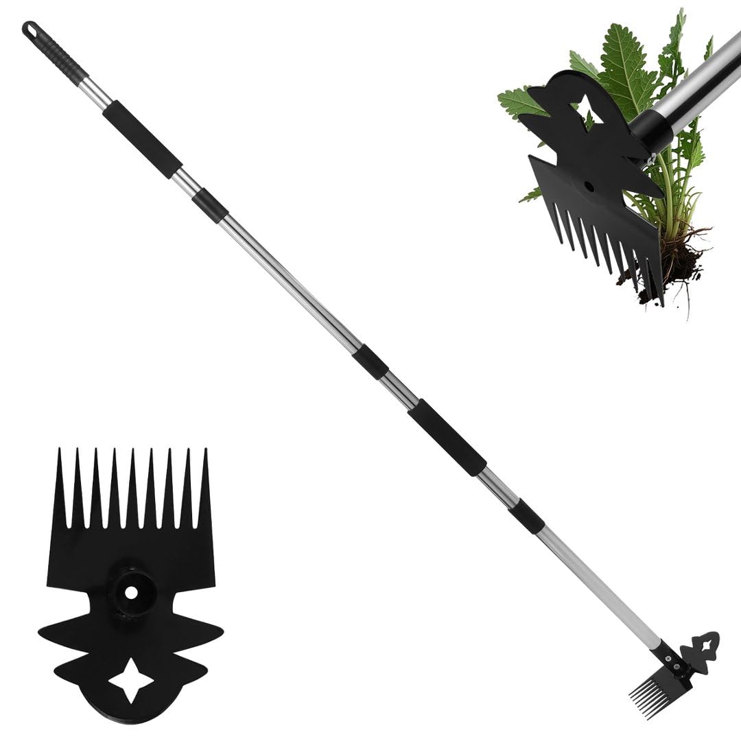 Weeder Tool - 60" Manual Weeder Remover Tool,Gardening Tools,Portable Garden Weeding Tool for Vegetable Gardening Backyard Farm Planting & Weeding