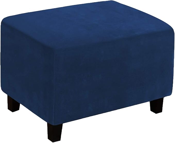 Ottoman Cover, Stretch Rectangle Velvet Ottoman Slipcovers of Foot Stool