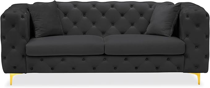 DAMAIFROM 75" Sofa Couch Mid Century Modern Velvet Couch Tufted Button Sofa