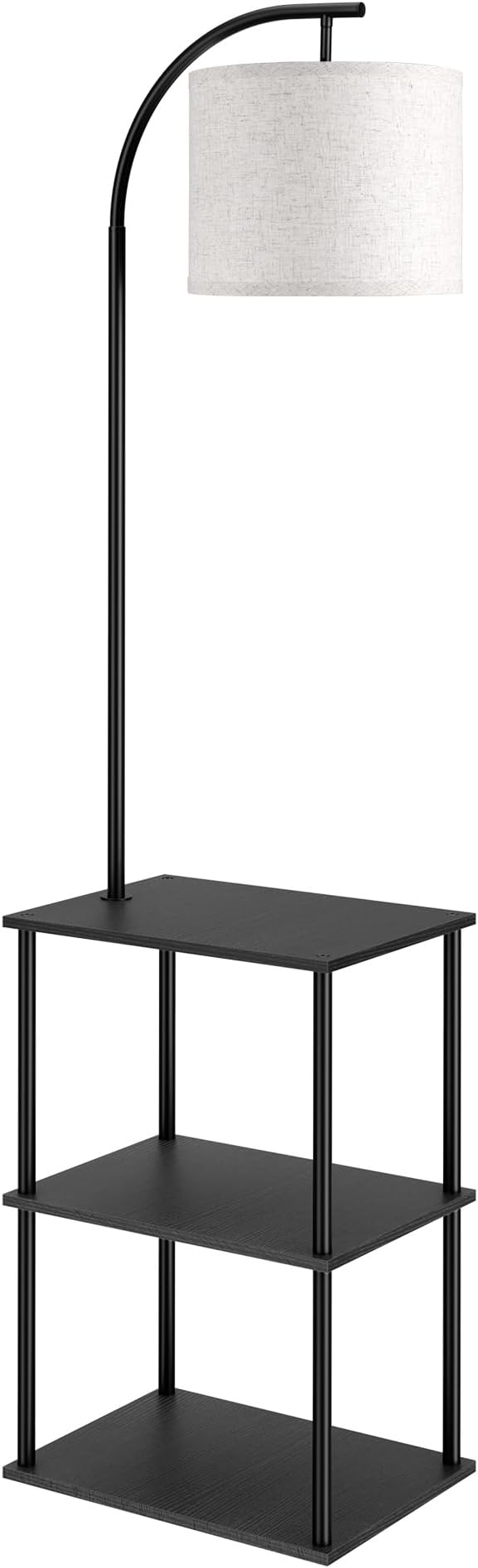 PARTPHONER Floor Lamp with Table, Night Stand with Lamp, Narrow Side Table with