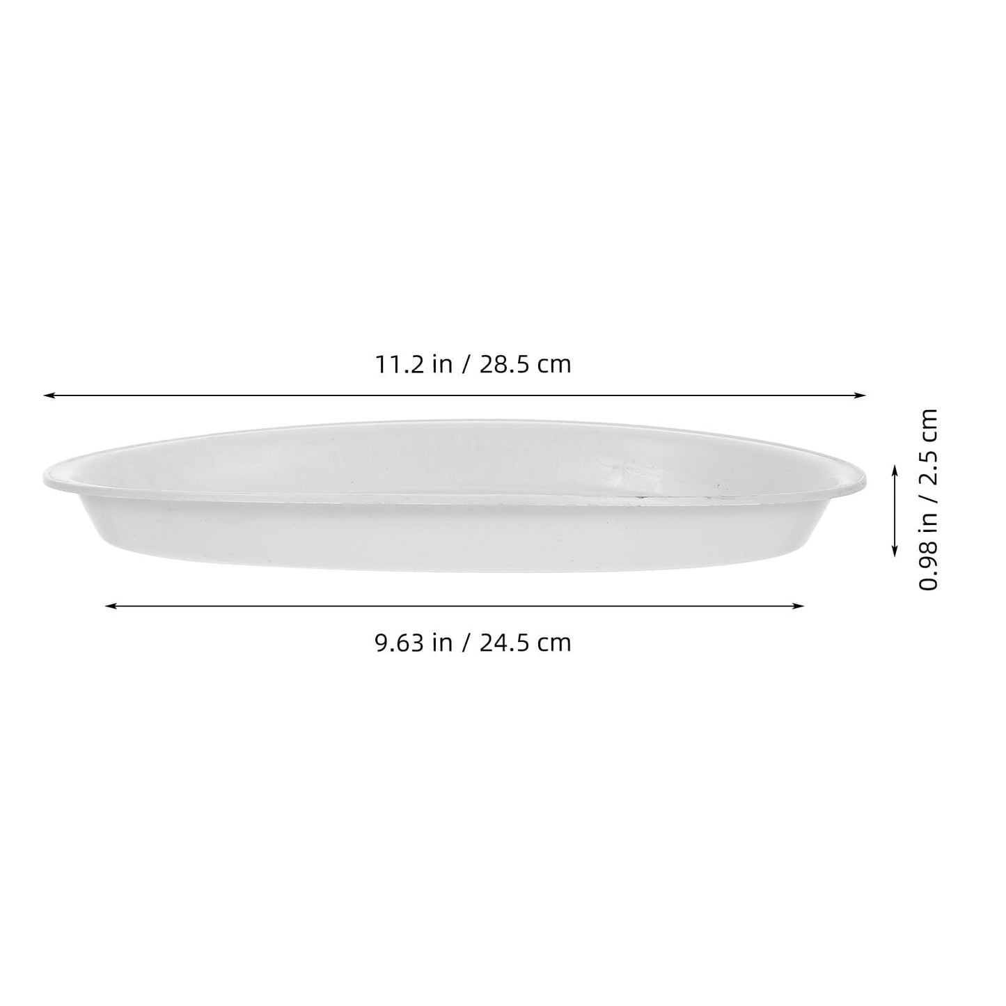 BESPORTBLE 4-Pack Oval Plastic Plant Saucers 11.22X7.28In Water Drip Trays for Indoor Outdoor Flower Pots Decorative Planter Base Trays