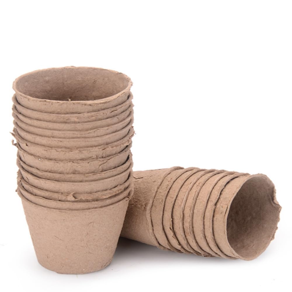 GardEasy 120PCS 3.15 Inch Peat Pots for Seedling, Outdoor Garden Germination Nursery Peat Pots Plants with Bonus 20 Plant Labels