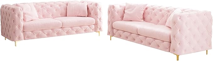 DAMAIFROM 75" Sofa Couch Mid Century Modern Velvet Couch Tufted Button Sofa