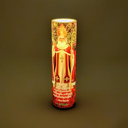 St Nicholas, LED Flameless Devotional Prayer Candle, THE SAINTS COLLECTION
