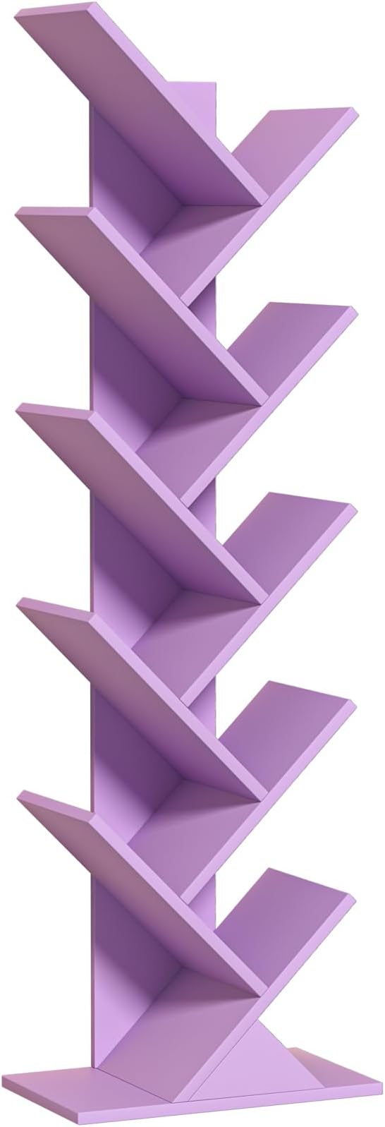 10 Tier Tree Book Shelf, Floor Standing Wood Bookshelf