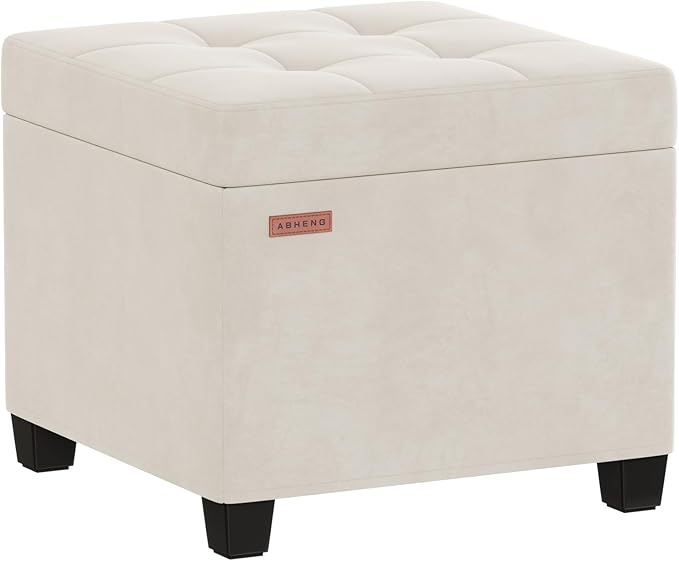 ABHENG Velvet Cover Steel Frame Ottoman