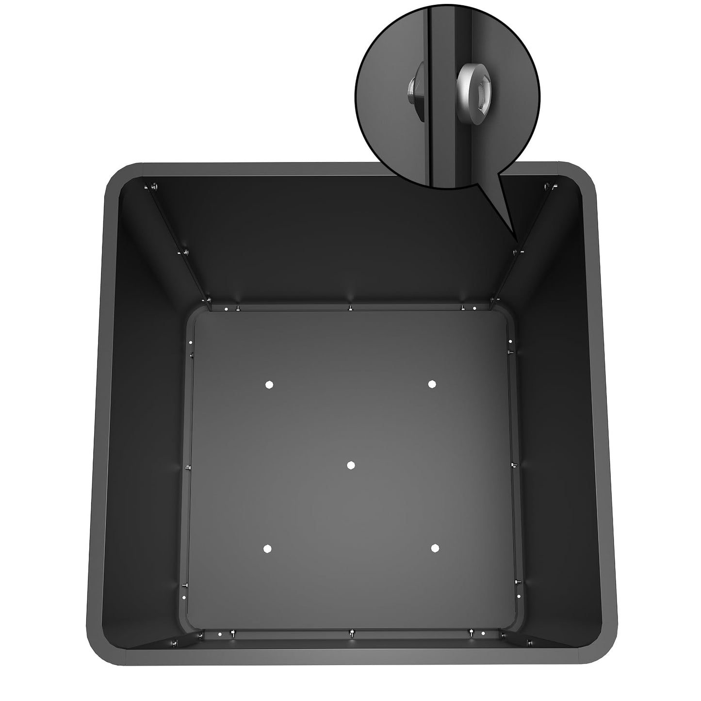 BHCORTEN Large Metal Square Planter 26" L x 26" W x 26" H, Heavy Duty Black Large Outdoor Planters with Drainage Hole for Porch/Patio/Garden
