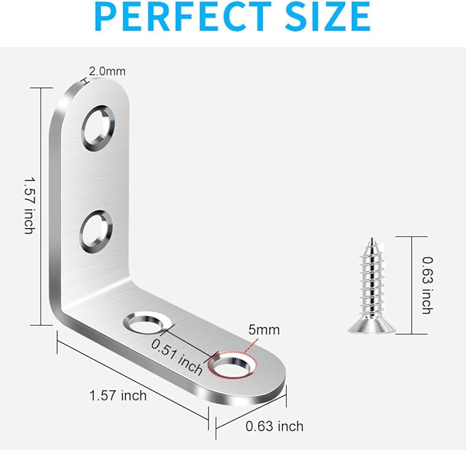 Vicuna R 18PCS L Bracket, Stainless Steel Corner Brace