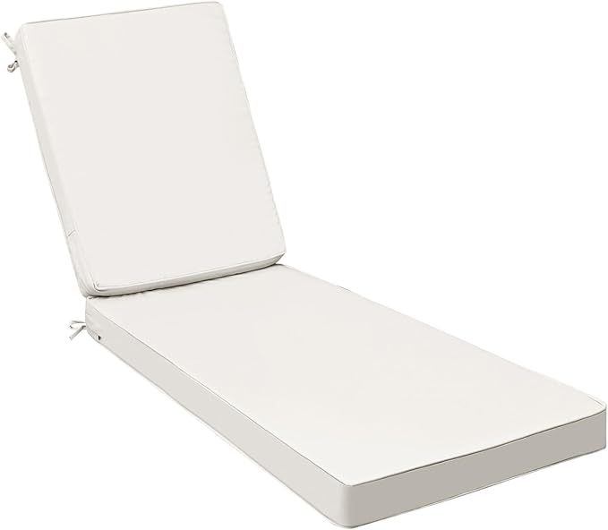 AAAAAcessories Outdoor Chaise Lounge Cushions, Fade-Resistant, Waterproof Patio