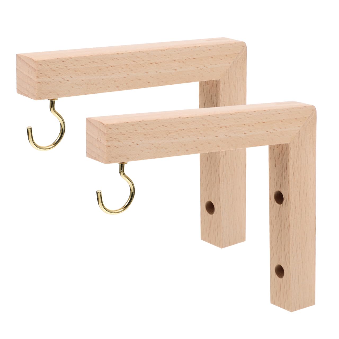 Abaodam 2pcs Wooden Wall Hooks for Hanging Plant Brackets Outdoor Garden Hanger for Bird Feeders Wind Chimes and Lanterns Patio Décor
