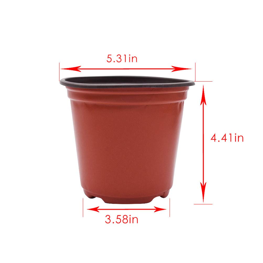 labworkauto 5.3" Seedling Pots Plastic Plant Pots Seedling Cups Nursery Pots Plant Container Replacement for Seeds Germination, Seedlings Growing, Succulents Planting, Seeds Starting 100 Pcs
