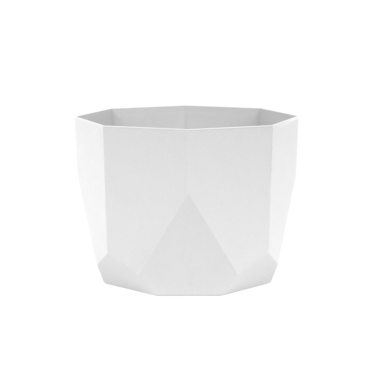 Bloem Tuxton 6" Modern Plastic Planter - Geometric Indoor/Outdoor 0.5 Gal Capacity Pot, White