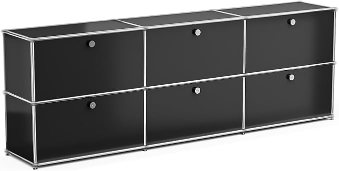 Modern Storage Cabinet Black H, Home Office Cabinet, Versatile Free-Standing