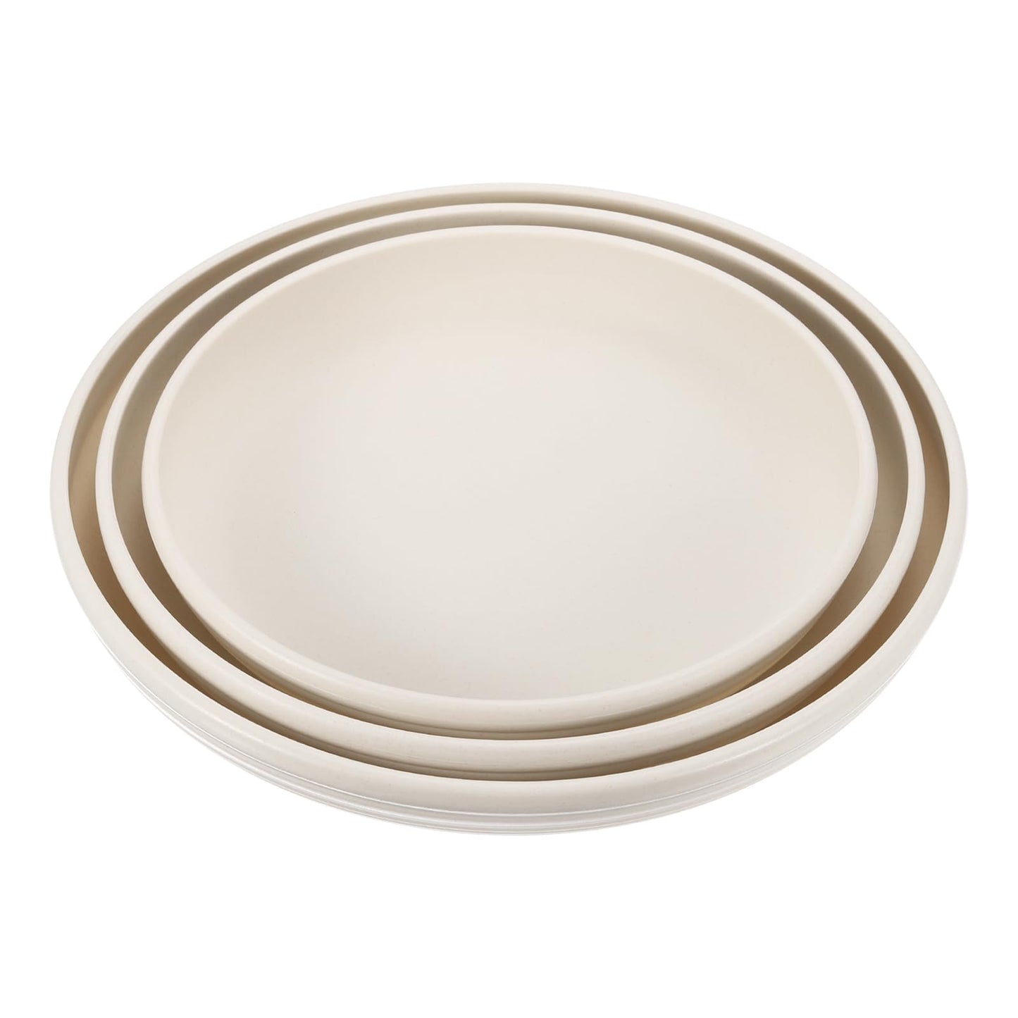 PATIKIL Plant Saucer Tray, 3 Pack 8/9/11 Inch Plastic Round Plant Saucer Flower Planter Drip Tray for Indoors Outdoors Patio Balcony, Beige