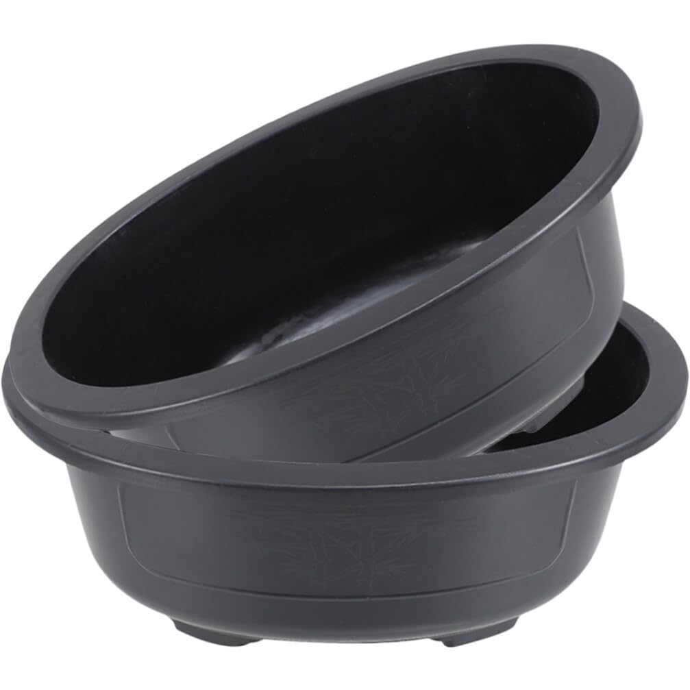 Homoyoyo 2PCS Bonsai Training Pots: 17 inch Large Bonsai Pot Oval Planter with Drainage Hole - Plastic Plants Growing for Nursery, Garden, Balcony