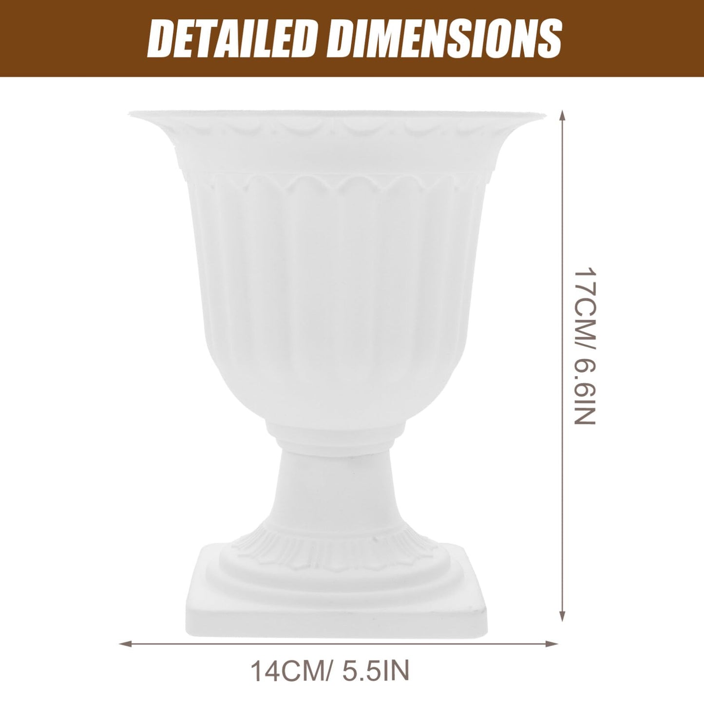 Abaodam Roman Style Detachable Small Planter Pot 6.69X5.51X5.51In Decorative Flowerpot for Indoor Outdoor Garden Porch Wedding Party Succulent Container