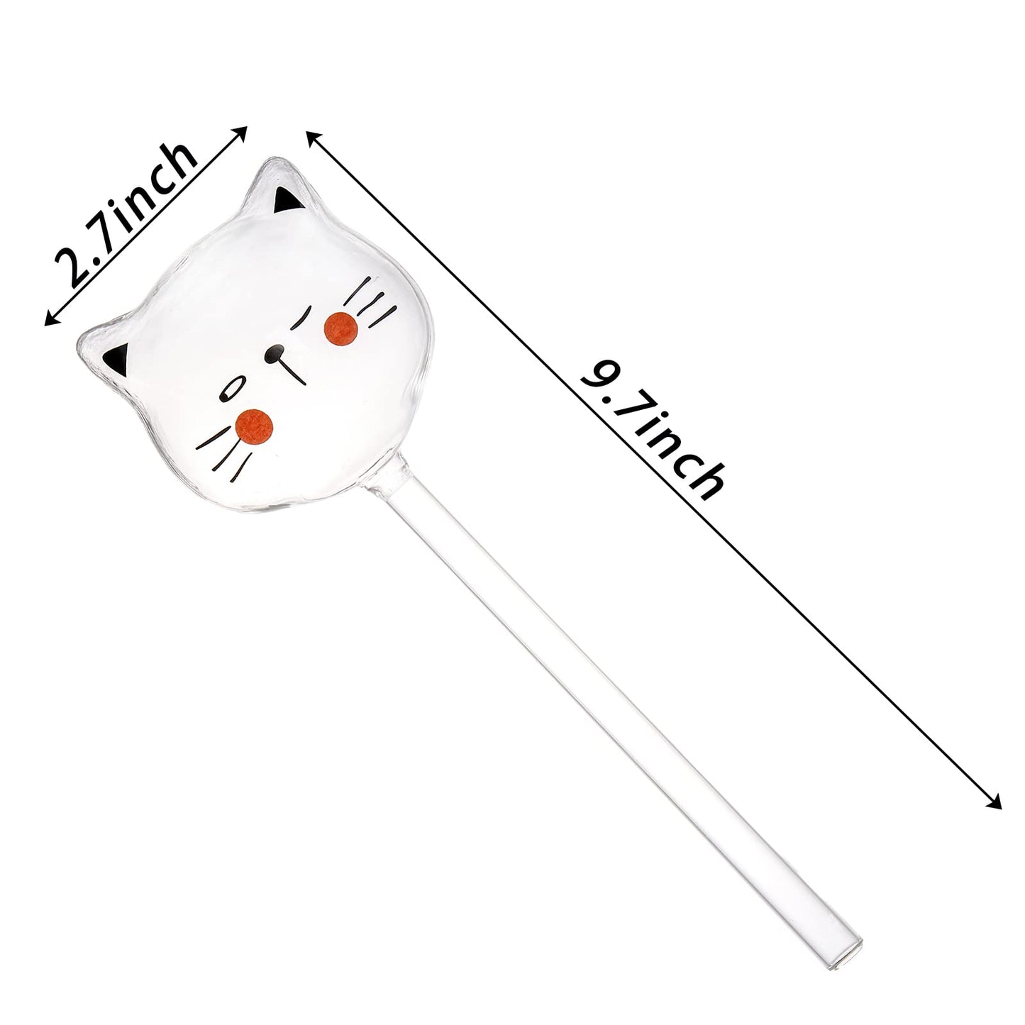 SOUJOY 6 Pieces Self Watering Bulb, Glass Plant Watering Globes, Hand Blown Cat Shape Automatic Watering Spike Device for Indoor and Outdoor Plants