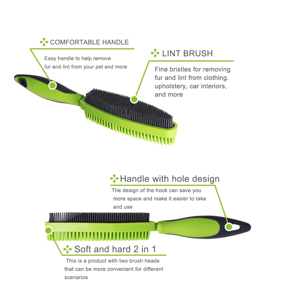 Godiyyer Rubber Pet Hair Removal Brush for Couch Clothes Dog Cat Pet Hair Carpet, Also Used as Dog Cat Bath Brush with Massage Effect