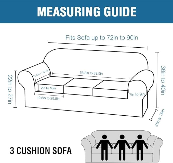 H.VERSAILTEX Modern Velvet Plush 4 Piece High Stretch Sofa Slipcover Sofa Cover