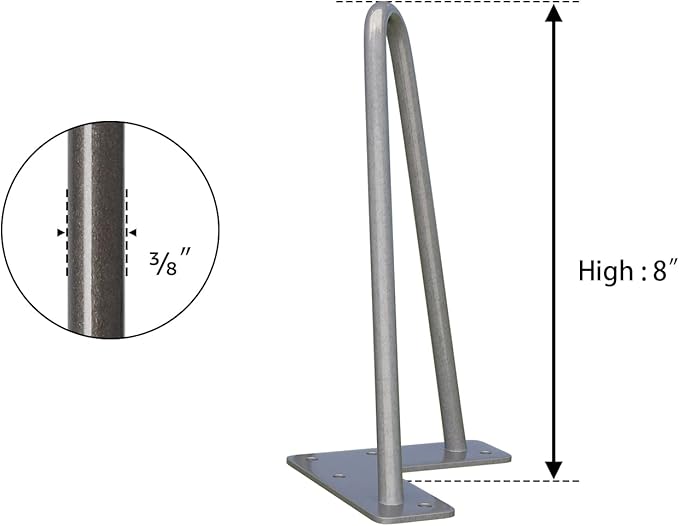 SMARTSTANDARD 8 Inch Heavy Duty Hairpin Furniture Legs, Metal Home DIY Projects