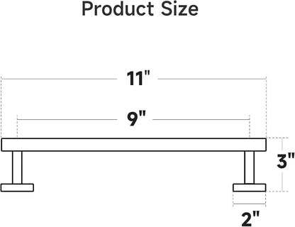 USHOWER Polished Chrome Hand Towel Bar, 9-Inch Towel Racks for Bathroom Wall-Mounted, SUS304 Stainless Steel Towel Rod (Total Length 11-Inch)