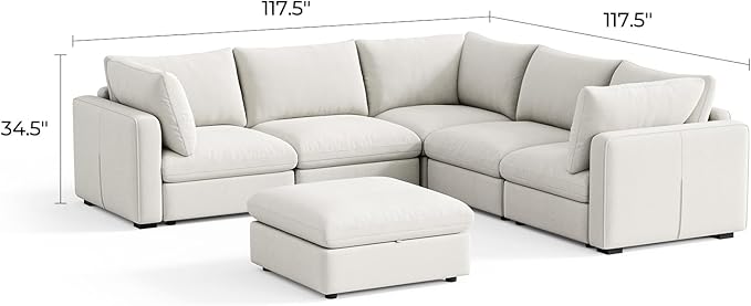 LINSY HOME Oversized Modular Sectional Sofa, Rubik V Modern Sectional Couch Set