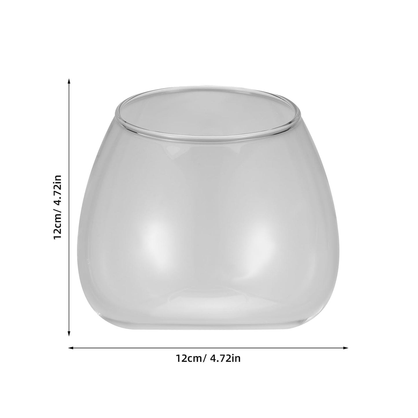 HOMSFOU Slant Cut Glass Terrarium Bowl 4.72 Inch Clear Micro Landscape Container for Succulent and Air Plants Home Office Wedding Decor