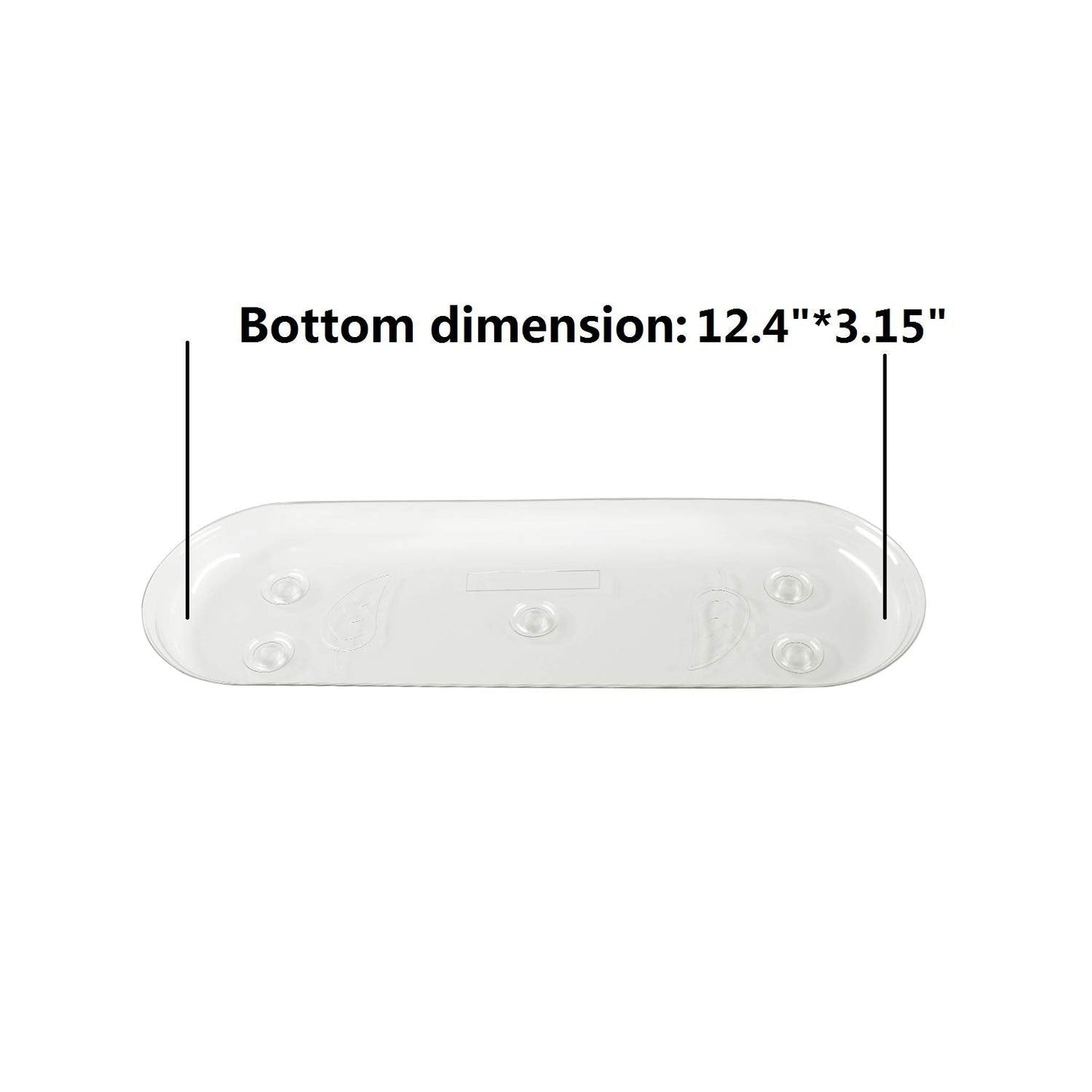 Idyllize Oval 5 Pieces of 14 by 4 5/8 Inches Clear Plastic Heavy Duty Plant Saucer Drip Trays for pots, Window Sills and Window Shelf (14'' x 4.6'')