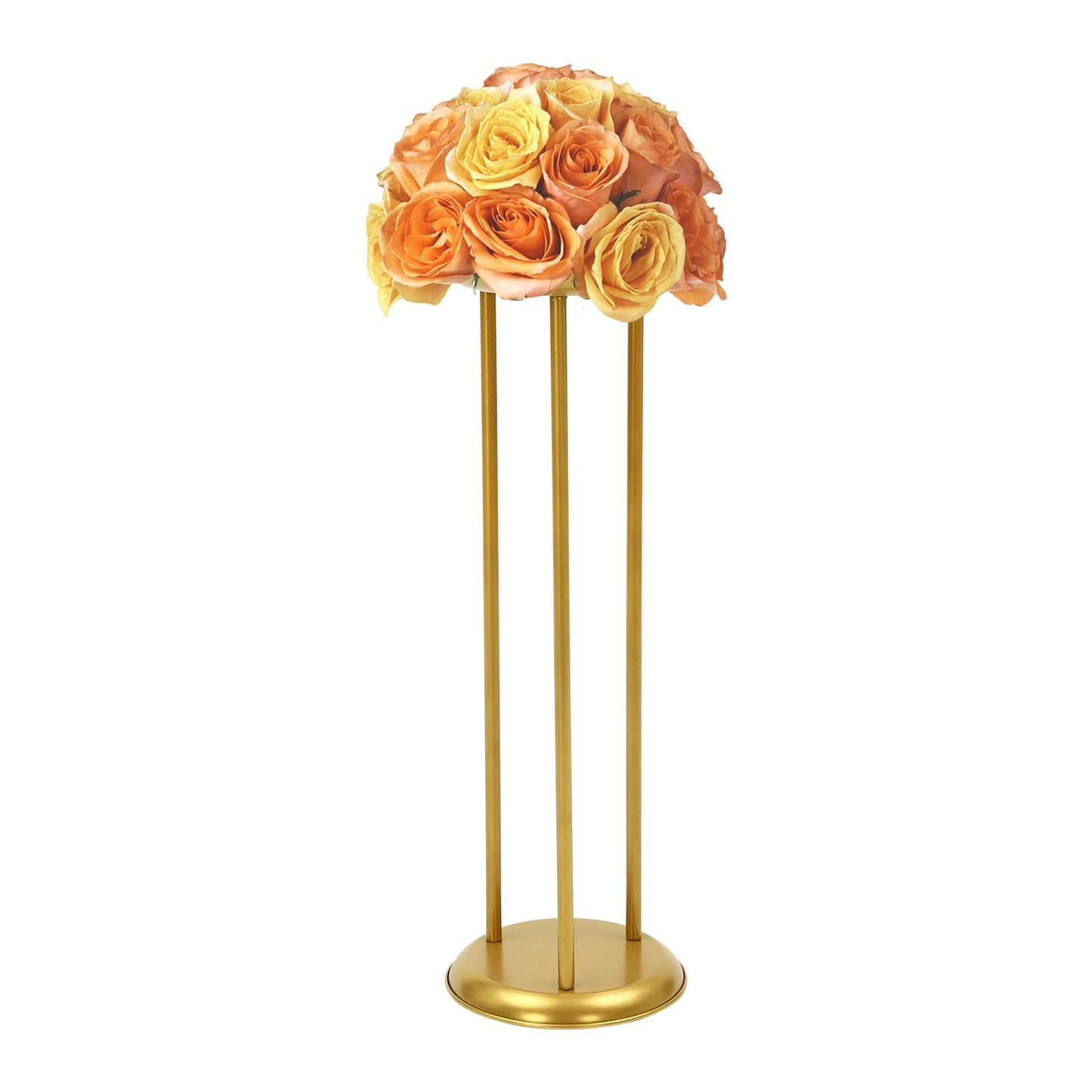 JINHZIXIU 6 Pcs Flower Display Stand 23.6in Column Flower Stand Gold Road Lead Centerpiece Vase Decorative 60cm Metal Flower Floor Vase Flower Holder for Wedding Home Party Centerpiece