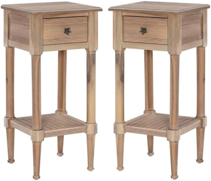 Home Square Wood Accent Starfish Coastal Side Table in Natural