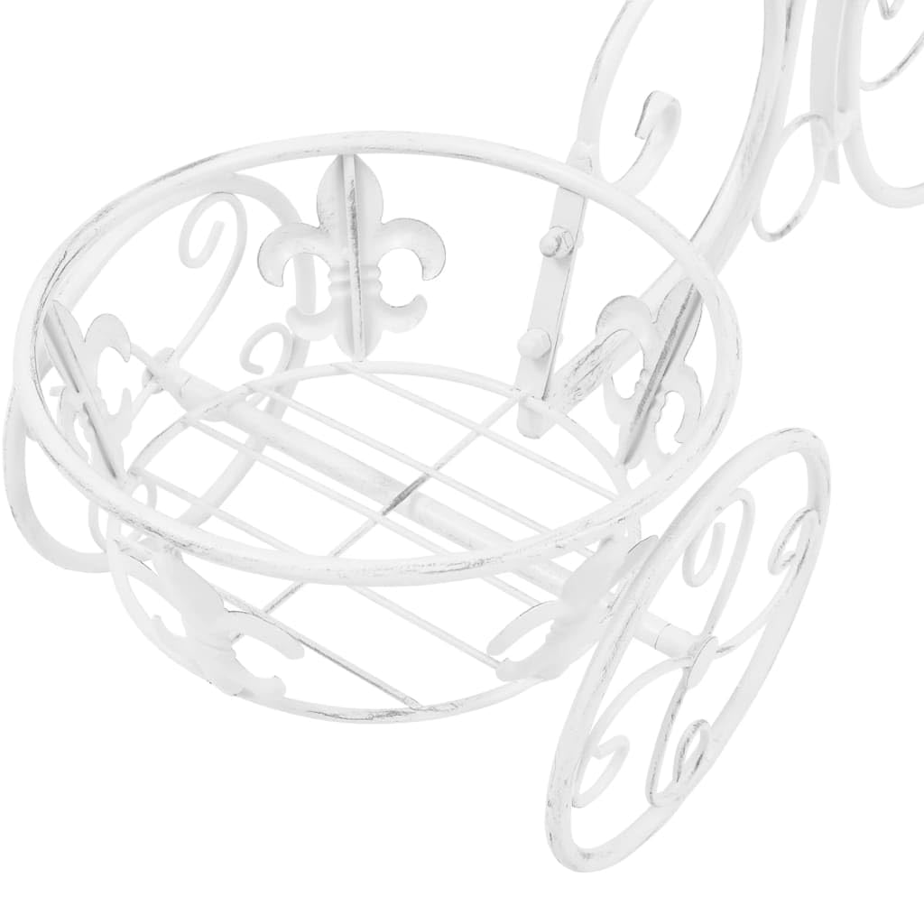 GOLINPEILO Plant Stand Bicycle Shape Vintage Style Metal, Tricycle Plant Stand Flower Pot Cart Holder for Home, Garden, Patio,Mother’s Day - Parisian Style (Antique White)