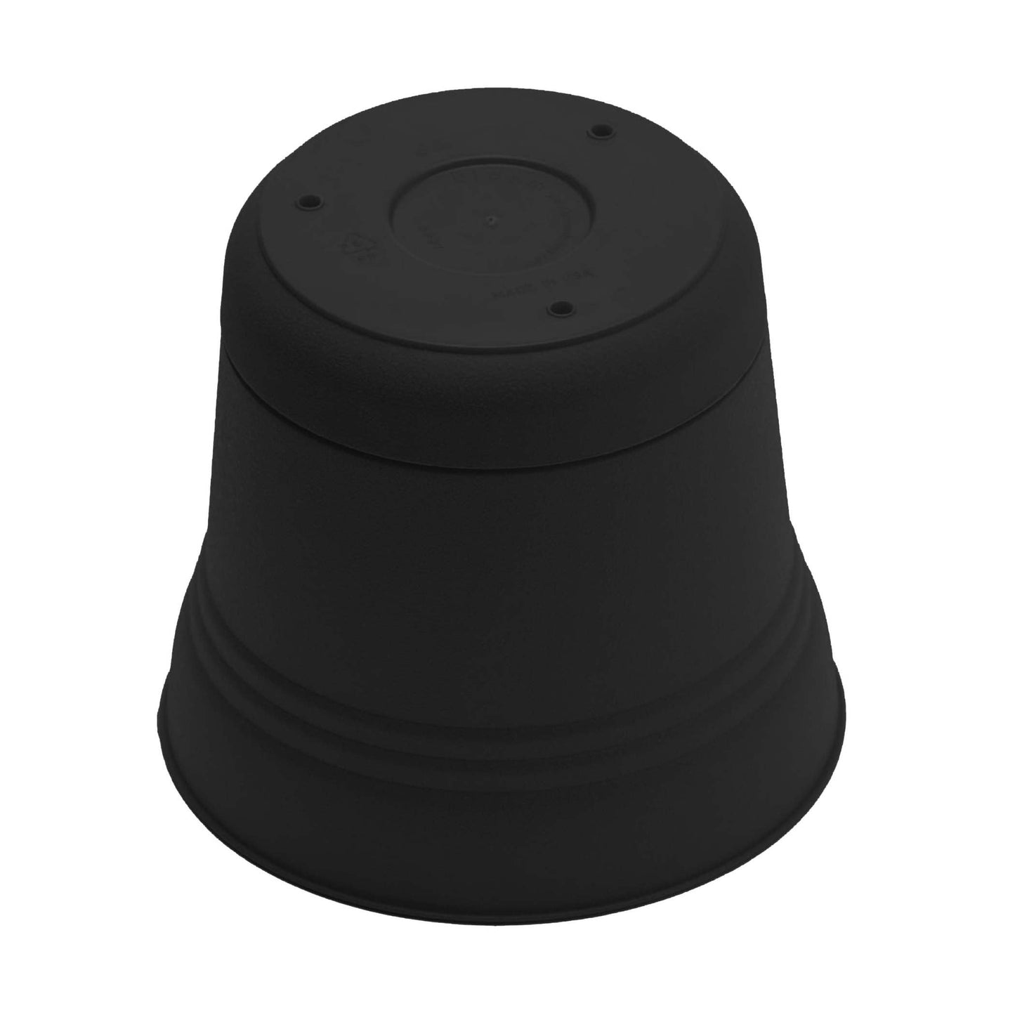 Bloem Saturn 7" Round Plastic Planter - Indoor/Outdoor, Snap-in Saucer & Drainage Holes, Black, 4-Pack